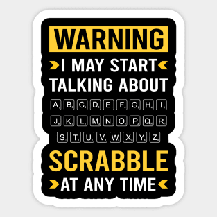 Warning Scrabble Sticker
